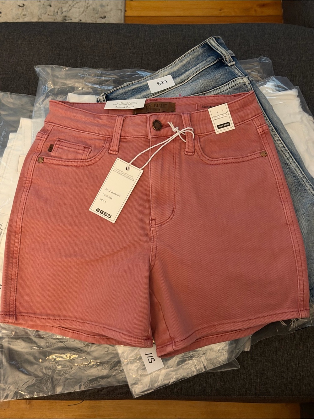 Judy Blue Rose High-Rise Denim Shorts